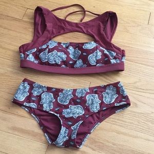 Hamsa Burgundy Bikini Set